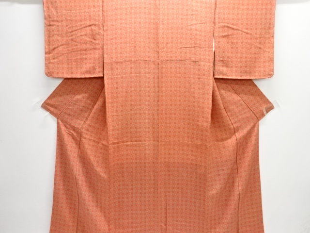 未使用品　幾何学に花模様小紋着物